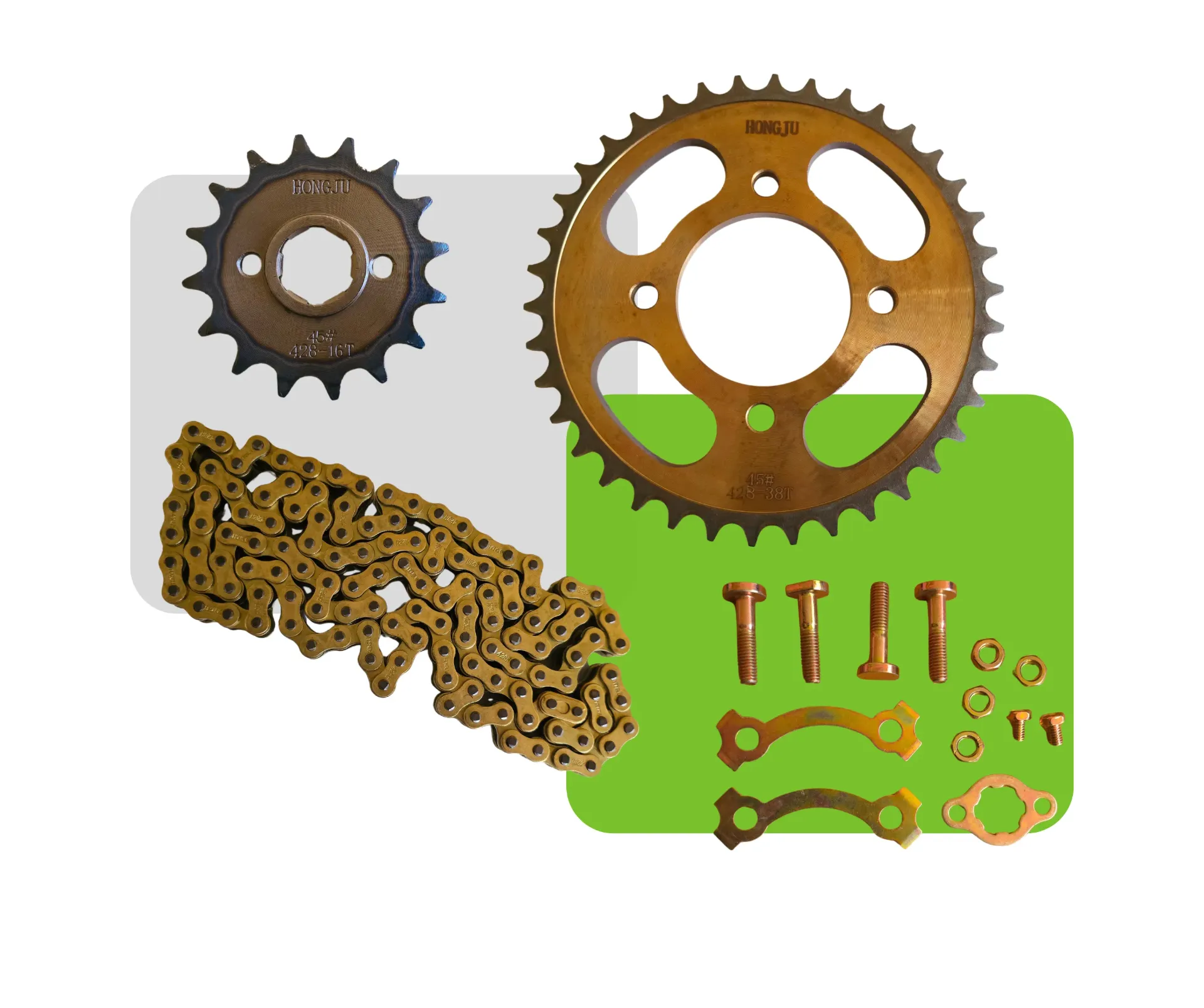 [HV50098] KIT RELACION PREMIUM 38T/16T/428H-128L C/ TORNILLOS