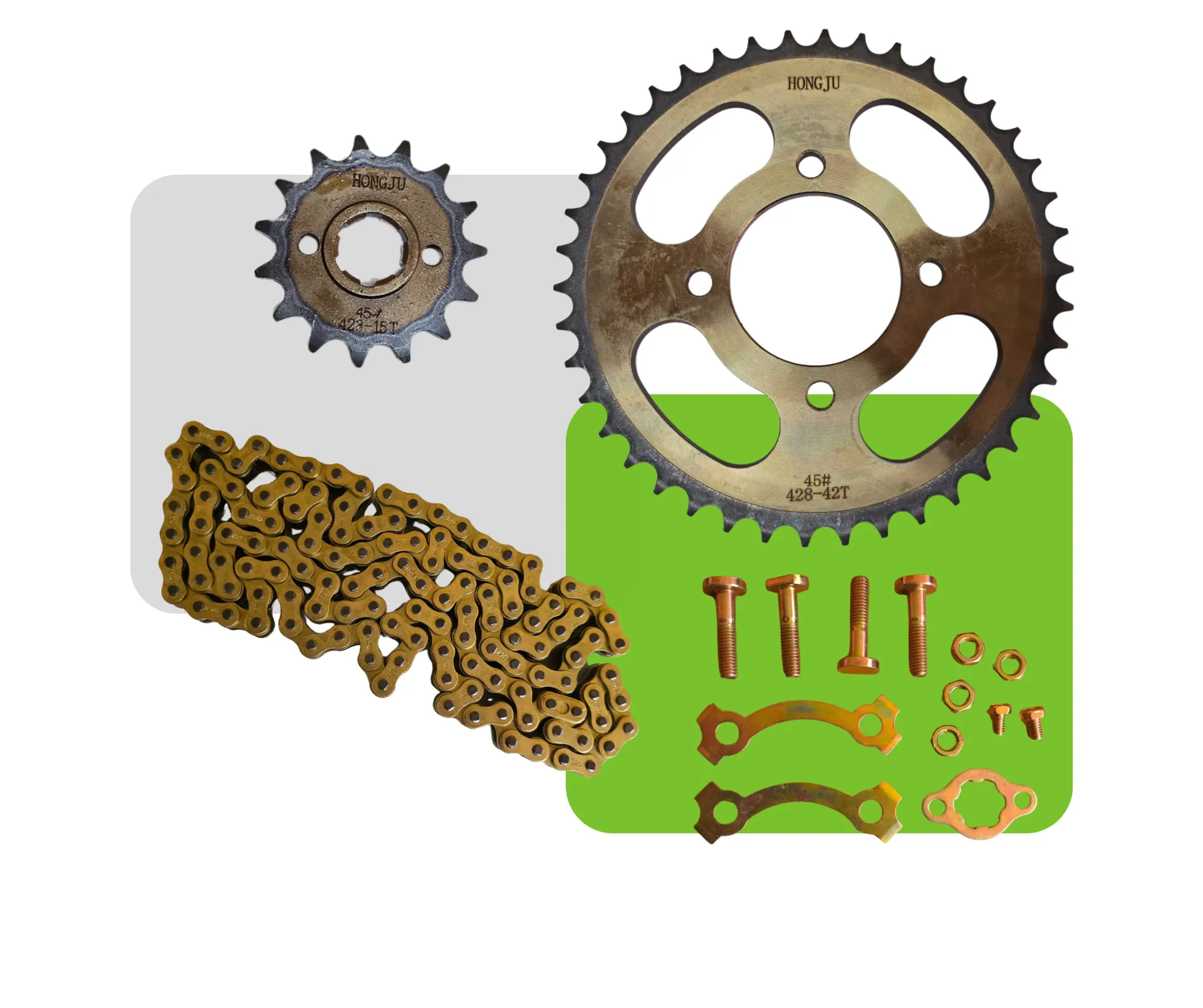 [HV50100] KIT RELACION PREMIUM 42T/15T/428H-128L C/ TORNILLOS