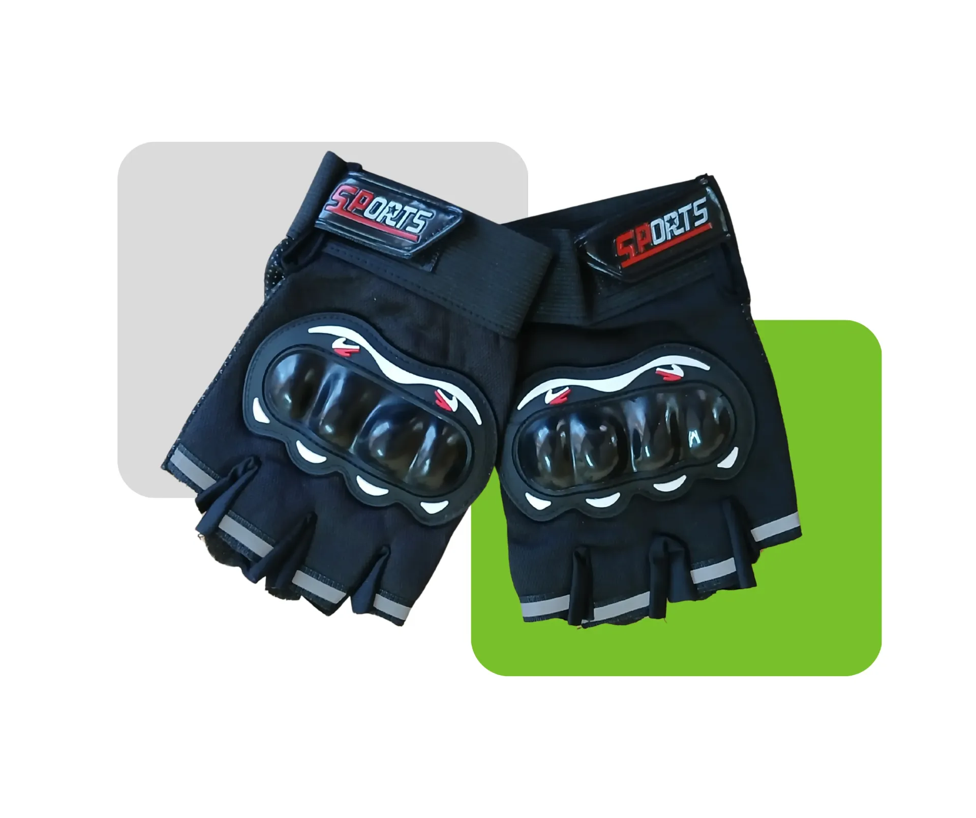 GUANTES CORTOS COLOR NEGRO/ROJO