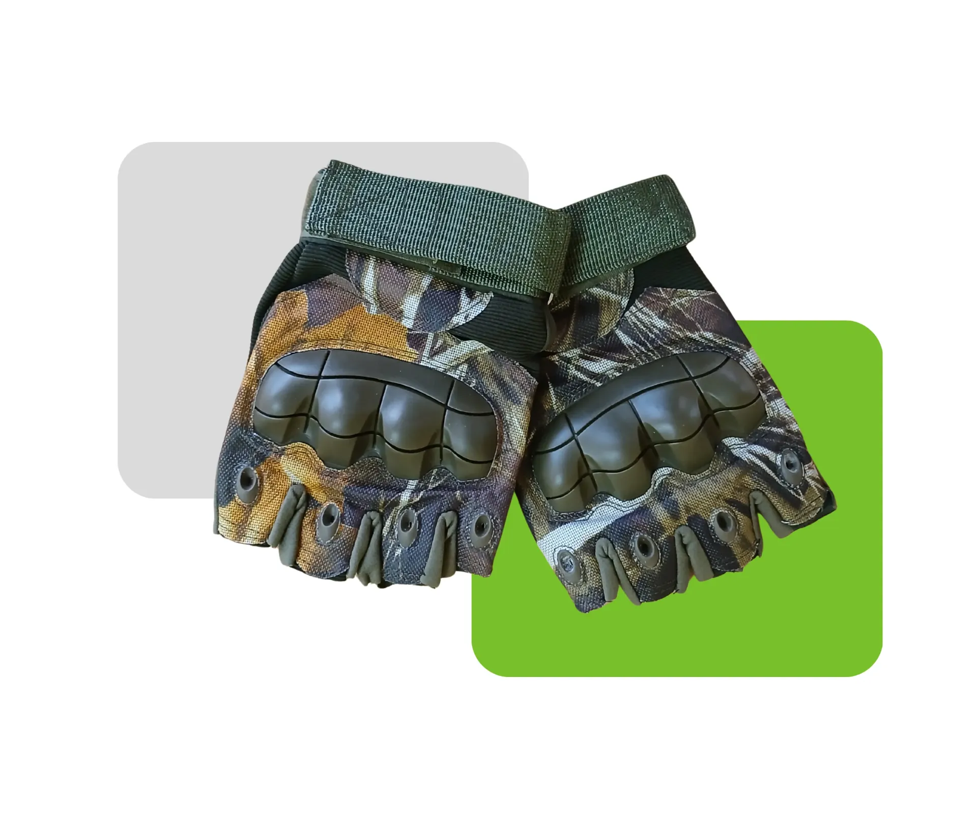 GUANTES CORTOS CAMUFLAJE VERDE MILITAR